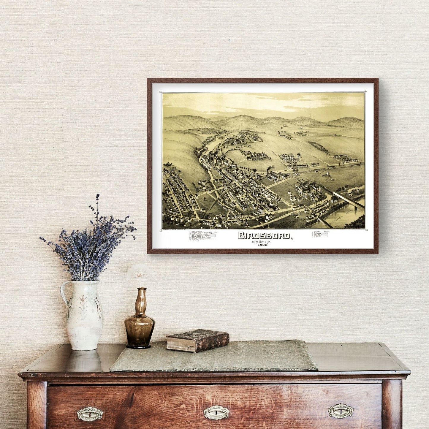 Vintage Map of Birdsboro, Pennsylvania, 1890
