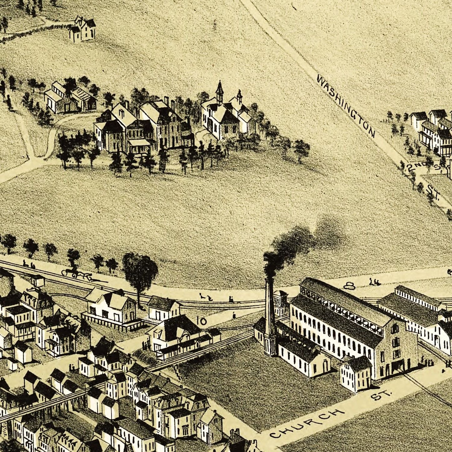 Vintage Map of Birdsboro, Pennsylvania, 1890