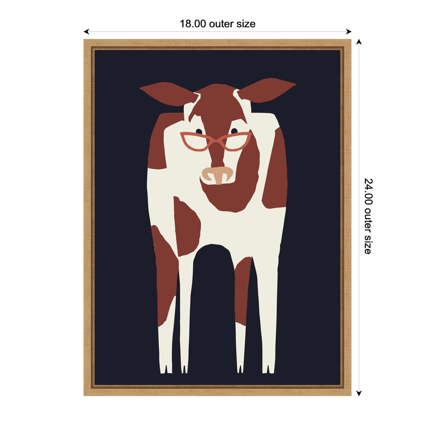 Farm Cow Framed Canvas Wall Art