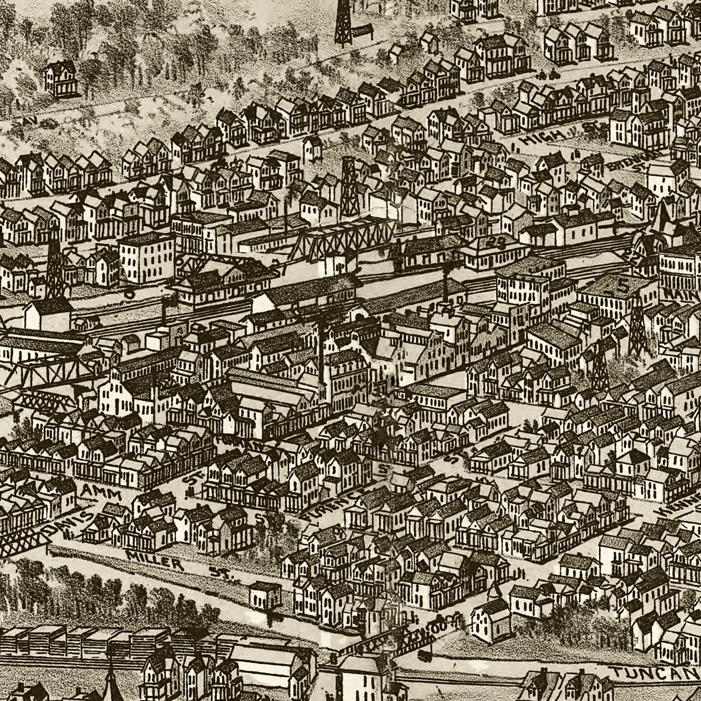 Vintage Map of Bradford, Pennsylvania 1895