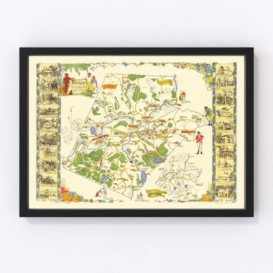 Vintage map of Concord, Massachusetts, 1928
