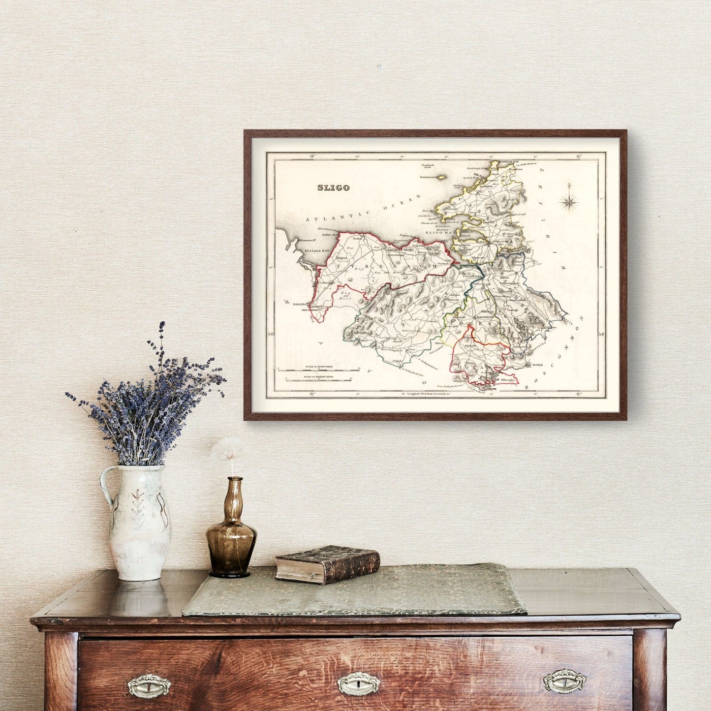 Vintage Map of Sligo County, Ireland, 1846