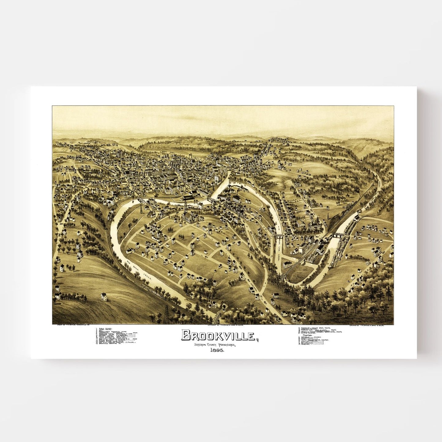 Vintage Map of Brookville, Pennsylvania, 1895