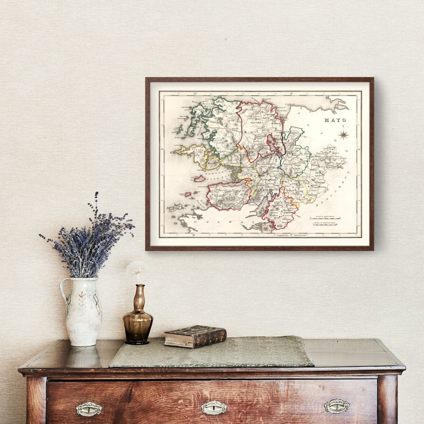 Vintage Map of County Mayo, Ireland, 1846