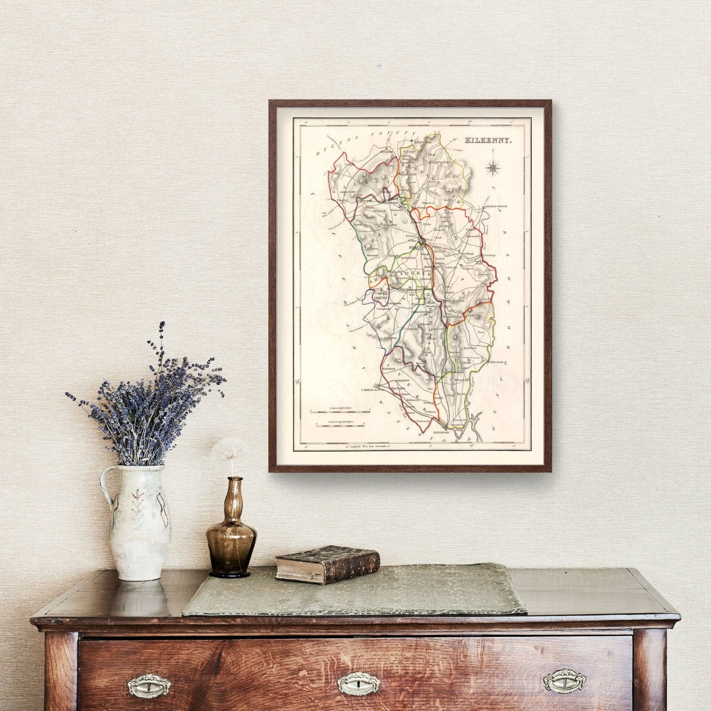 Vintage Map of Kilkenny County, Ireland, 1846