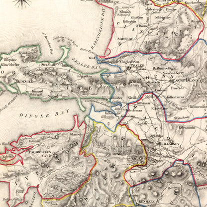 Vintage Map of Kerry County, Ireland, 1846