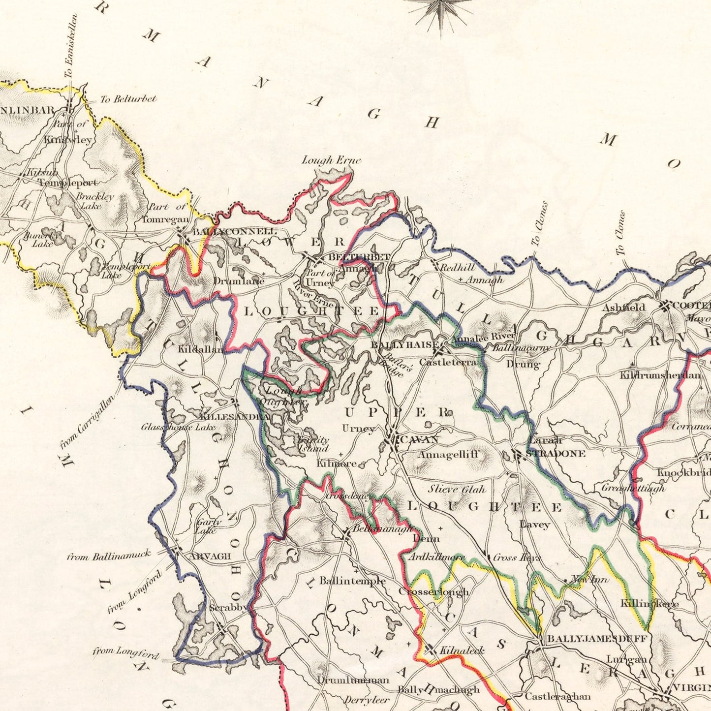 Vintage Map of Cavan County, Ireland, 1846