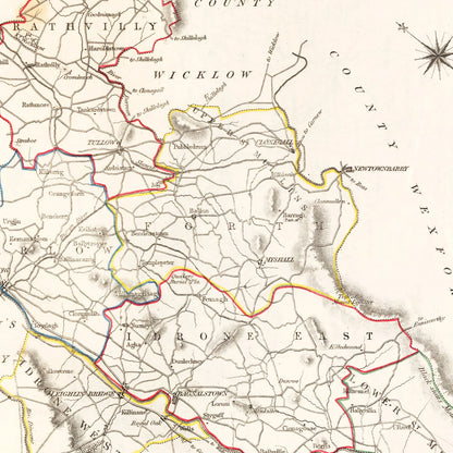 Vintage Map of Carlow County, Ireland, 1846