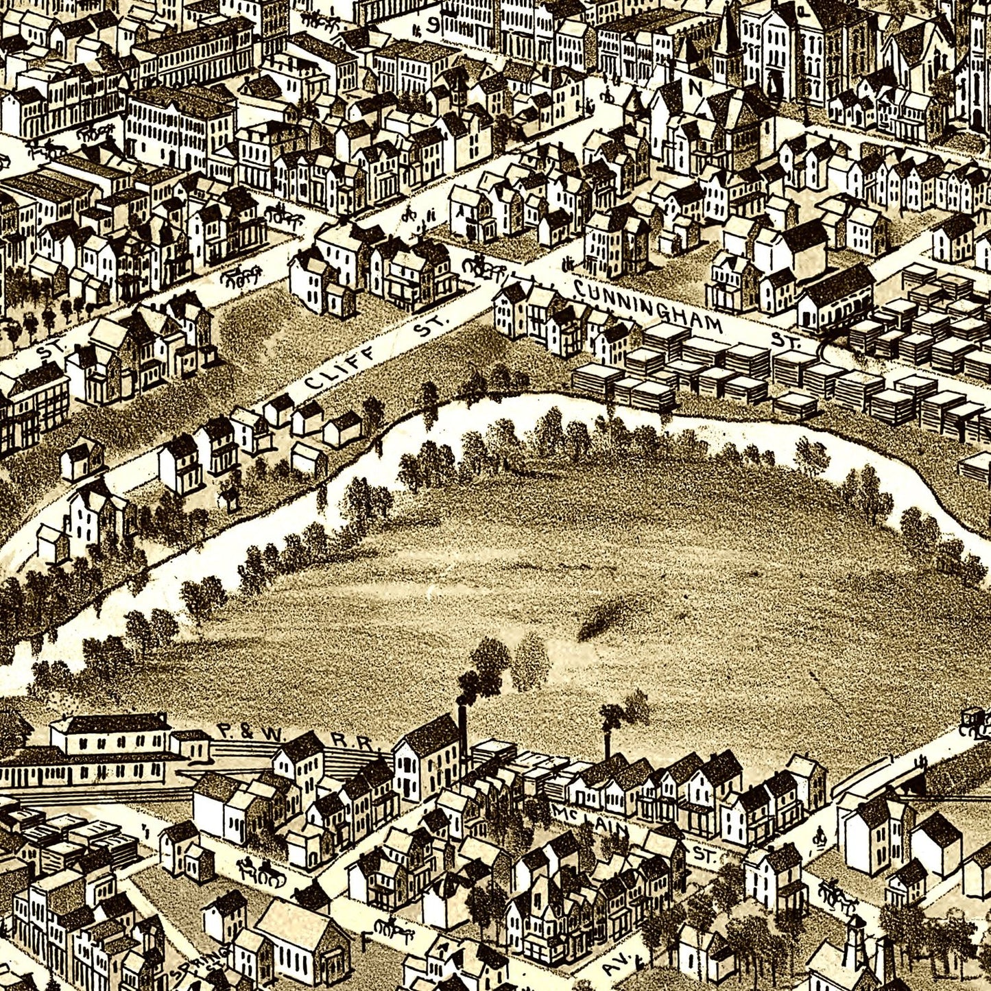 Vintage Map of Butler, Pennsylvania, 1896 Wall Art