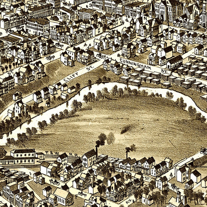 Vintage Map of Butler, Pennsylvania, 1896 Wall Art