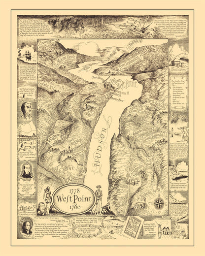 West Point, New York 1943 Vintage Map