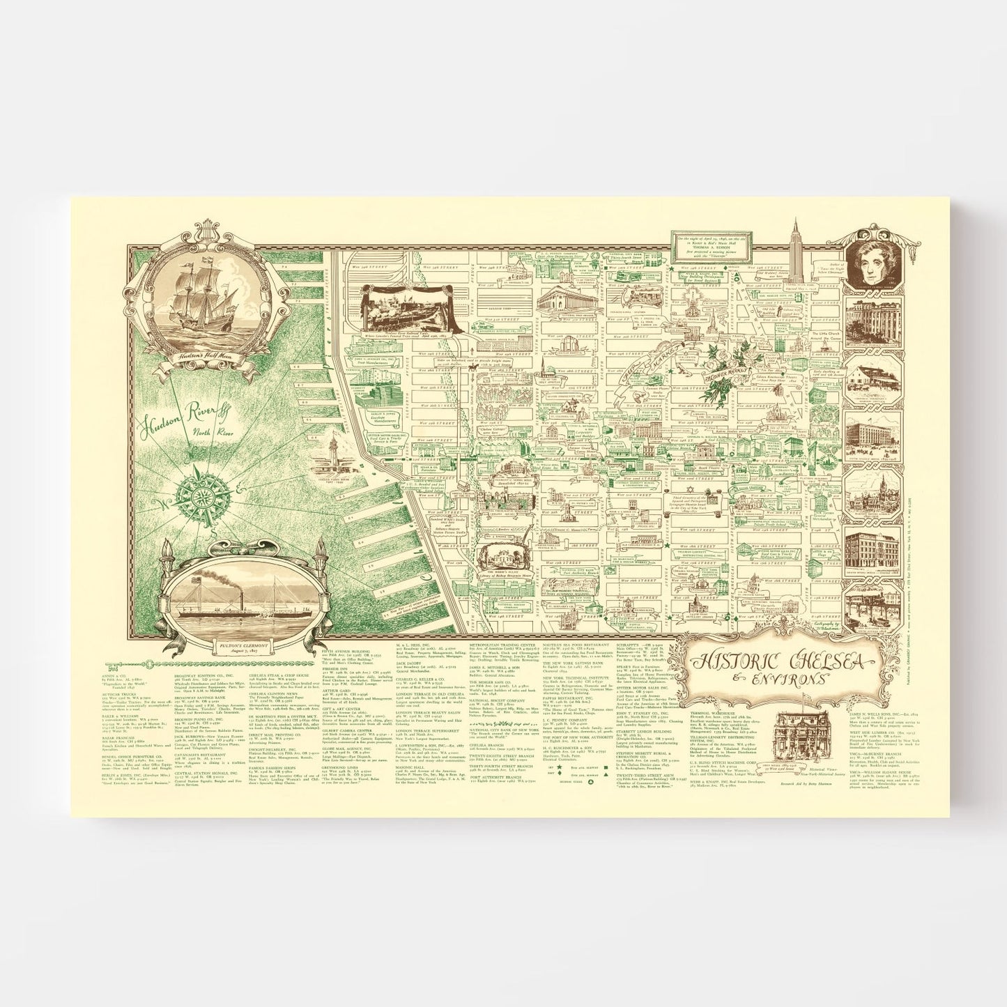 Vintage Map of New York, Lincolnshire, England, 1939