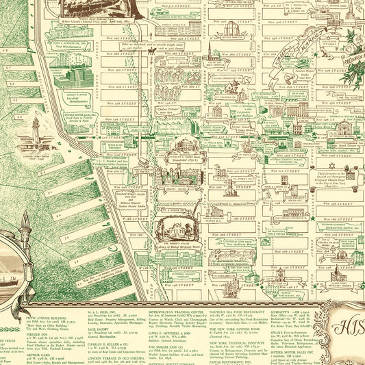 Vintage Map of New York, Lincolnshire, England, 1939