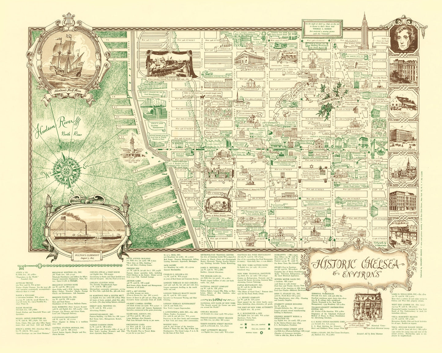 Vintage Map of New York, Lincolnshire, England, 1939