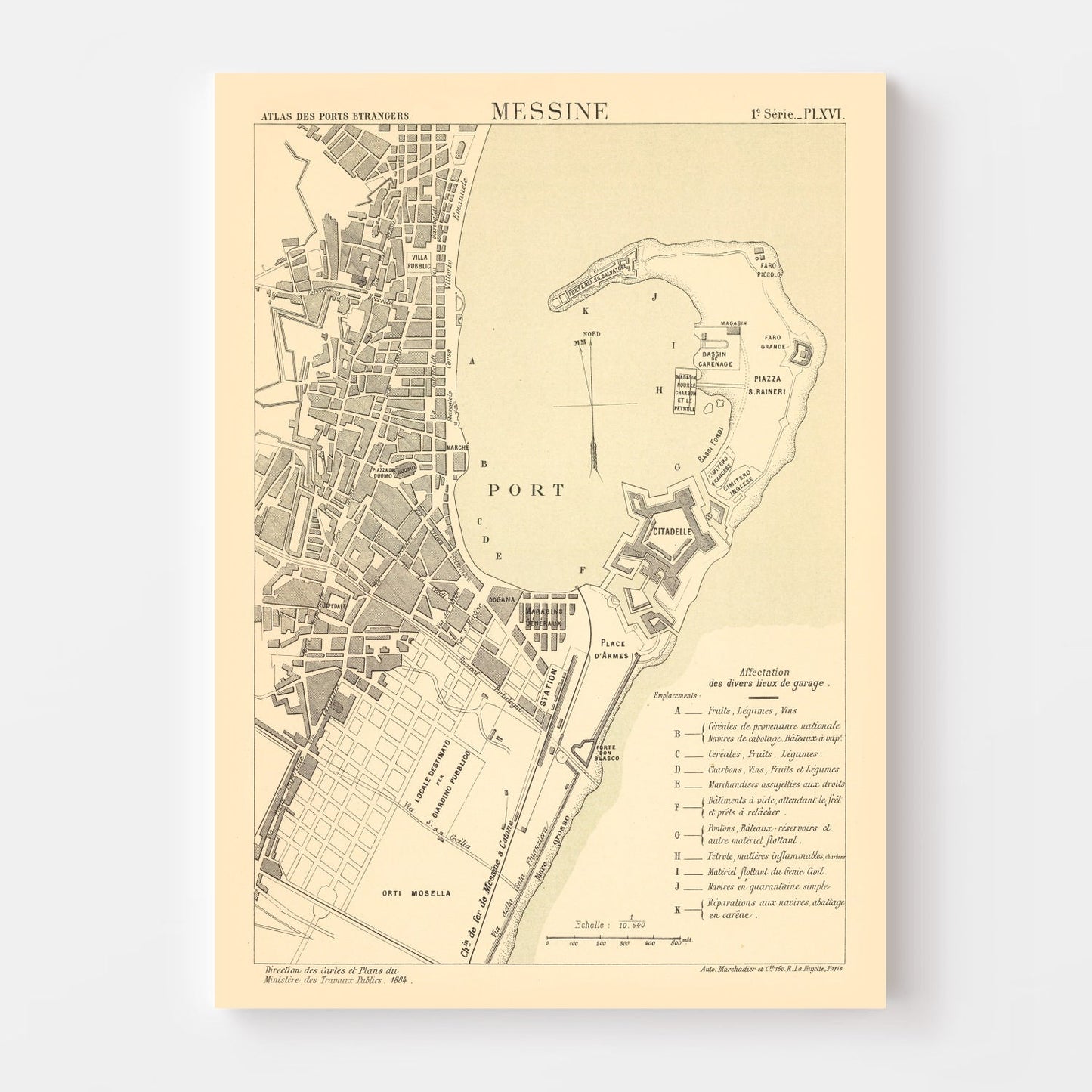 Vintage Map of Mesen, Belgium, 1884