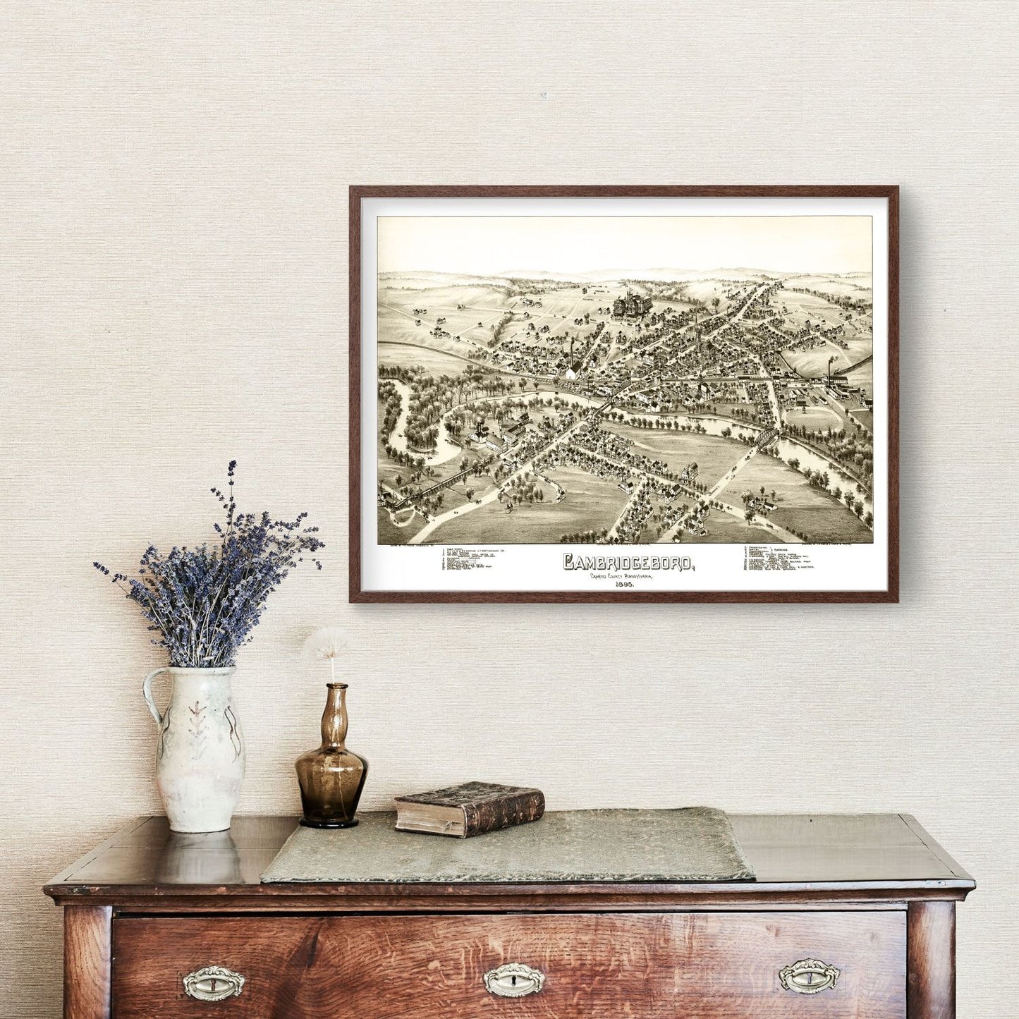 Vintage Map of Cambridgeboro, Pennsylvania, 1895
