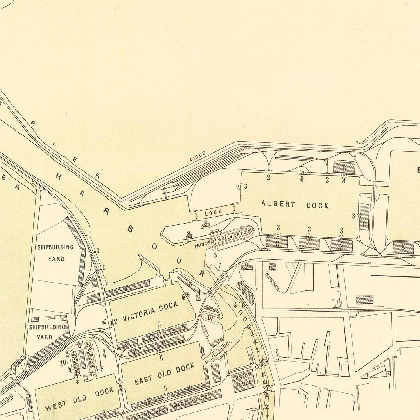 Vintage Map of Edinburgh, Scotland, 1884