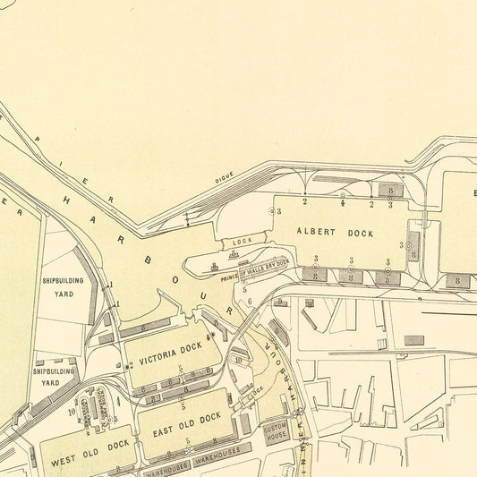 Vintage Map of Edinburgh, Scotland, 1884