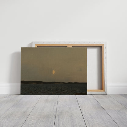 Moonrise Over Quiet Waters Minimalist Seascape Wall Art
