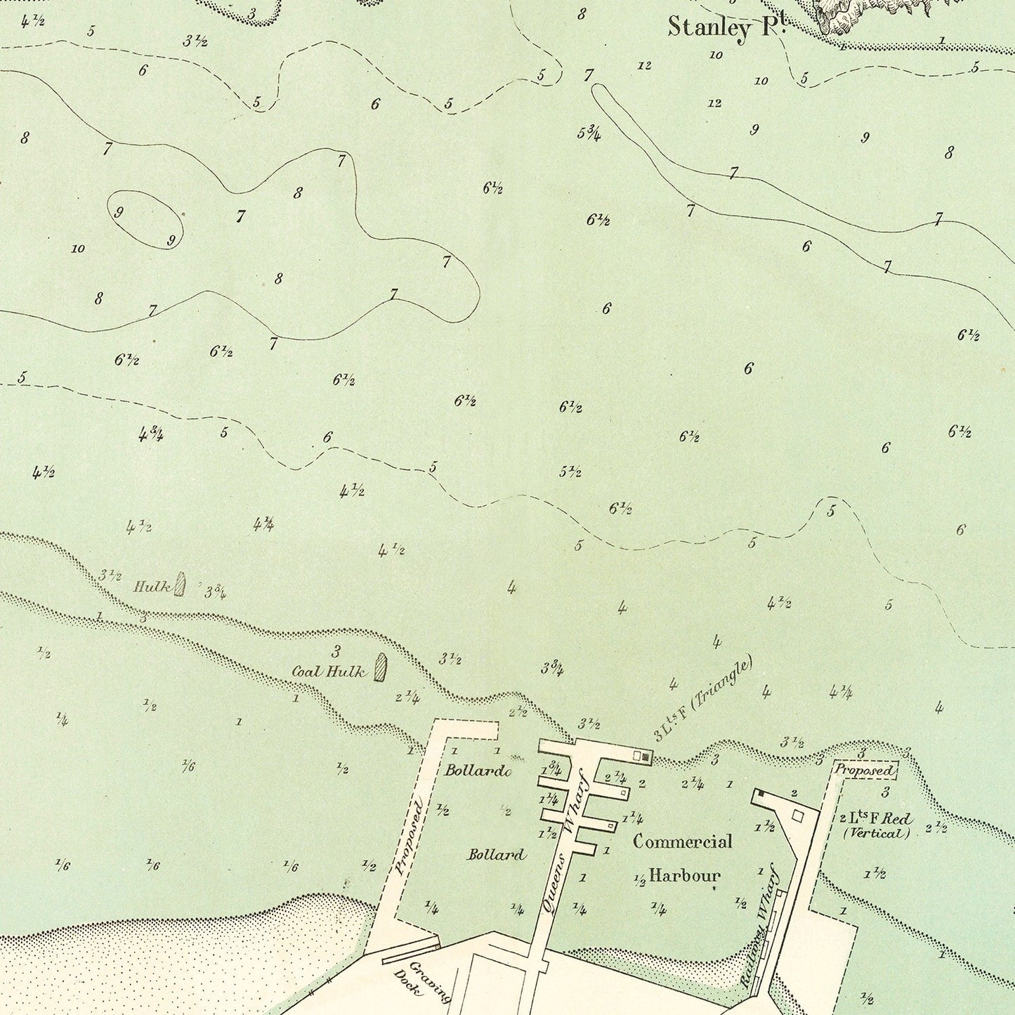 Vintage Map of Auckland, New Zealand, 1884