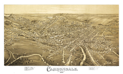 Vintage Map of Carbondale, Pennsylvania, 1897