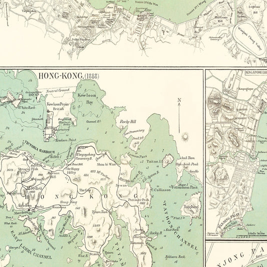 Vintage Map of Victoria, China, 1866