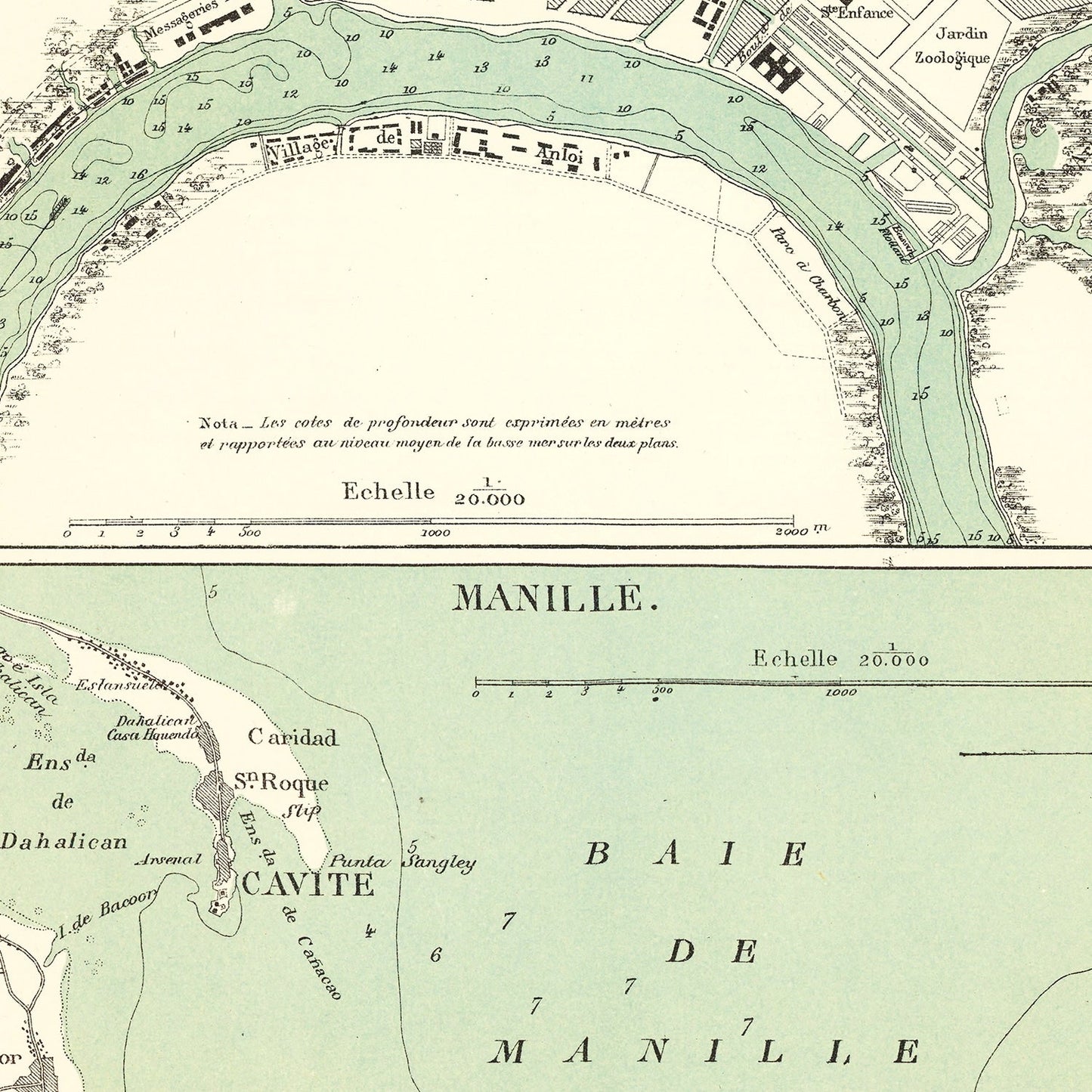 Vintage Map of Ho Chi Minh City, Vietnam, 1866