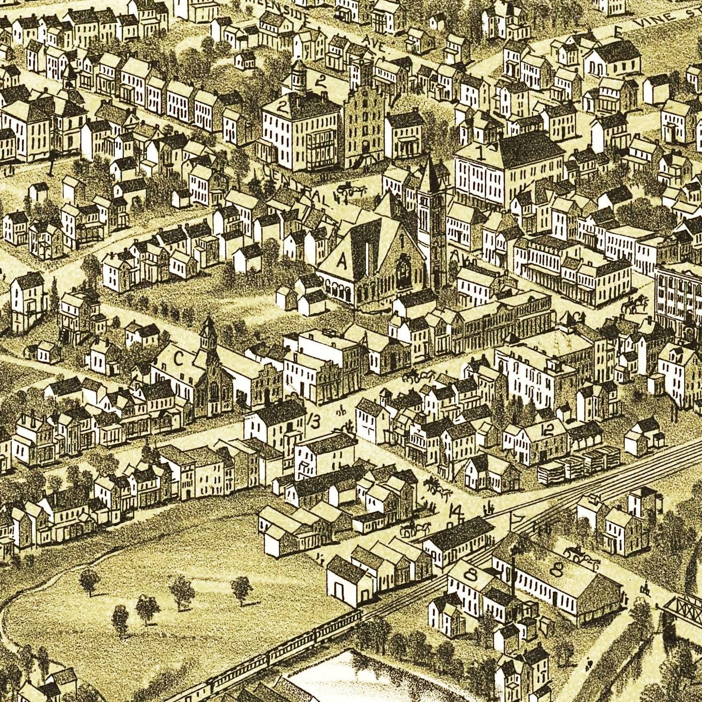 Vintage Map of Canonsburg, Pennsylvania, 1897