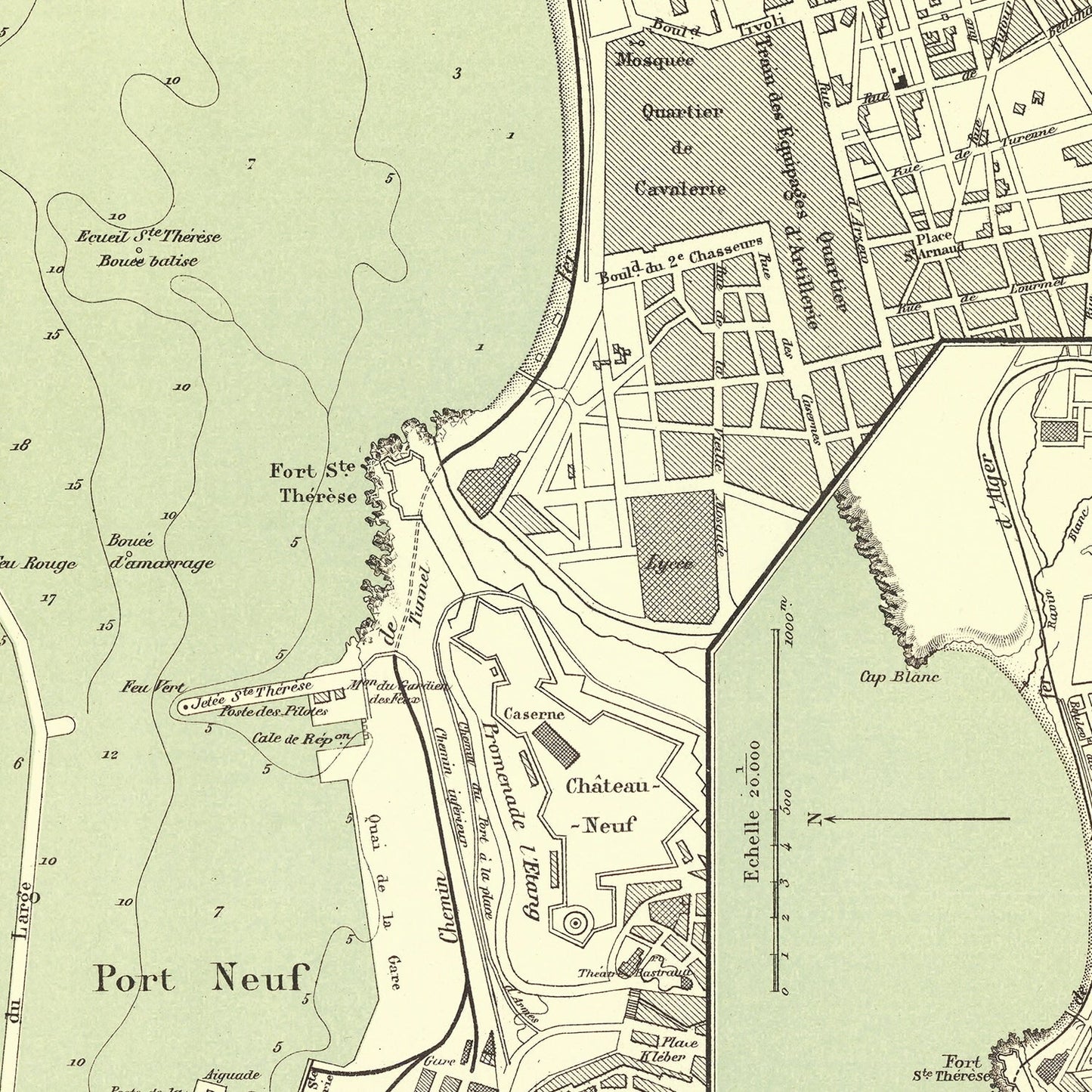 Vintage Map of Oran, Algeria, 1886