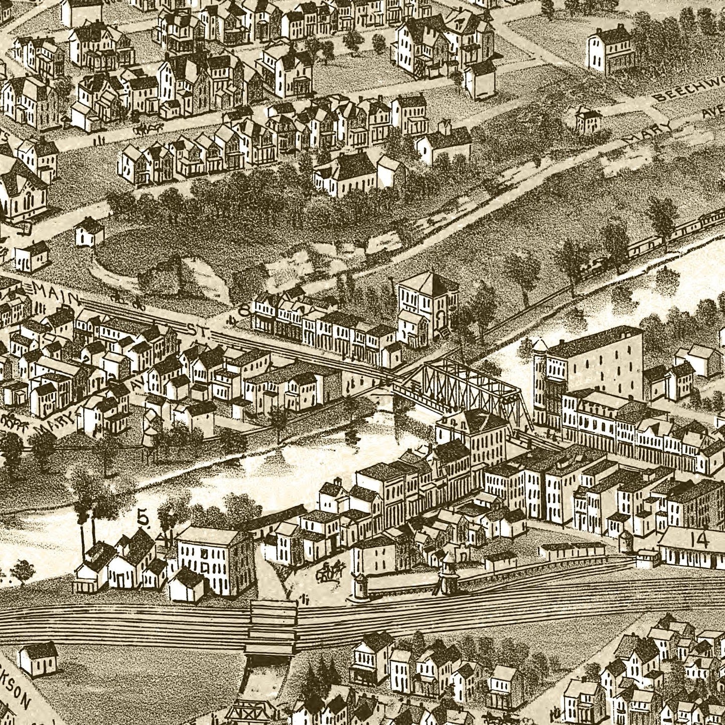 Vintage Map of Carnegie, Pennsylvania, 1897