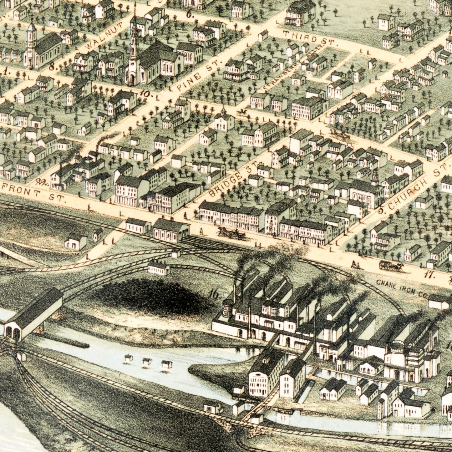Vintage Map of Catasauqua, Pennsylvania, 1873