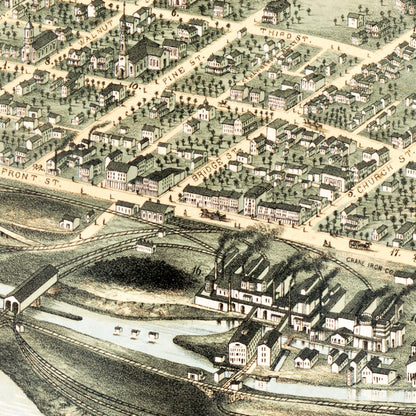 Vintage Map of Catasauqua, Pennsylvania, 1873