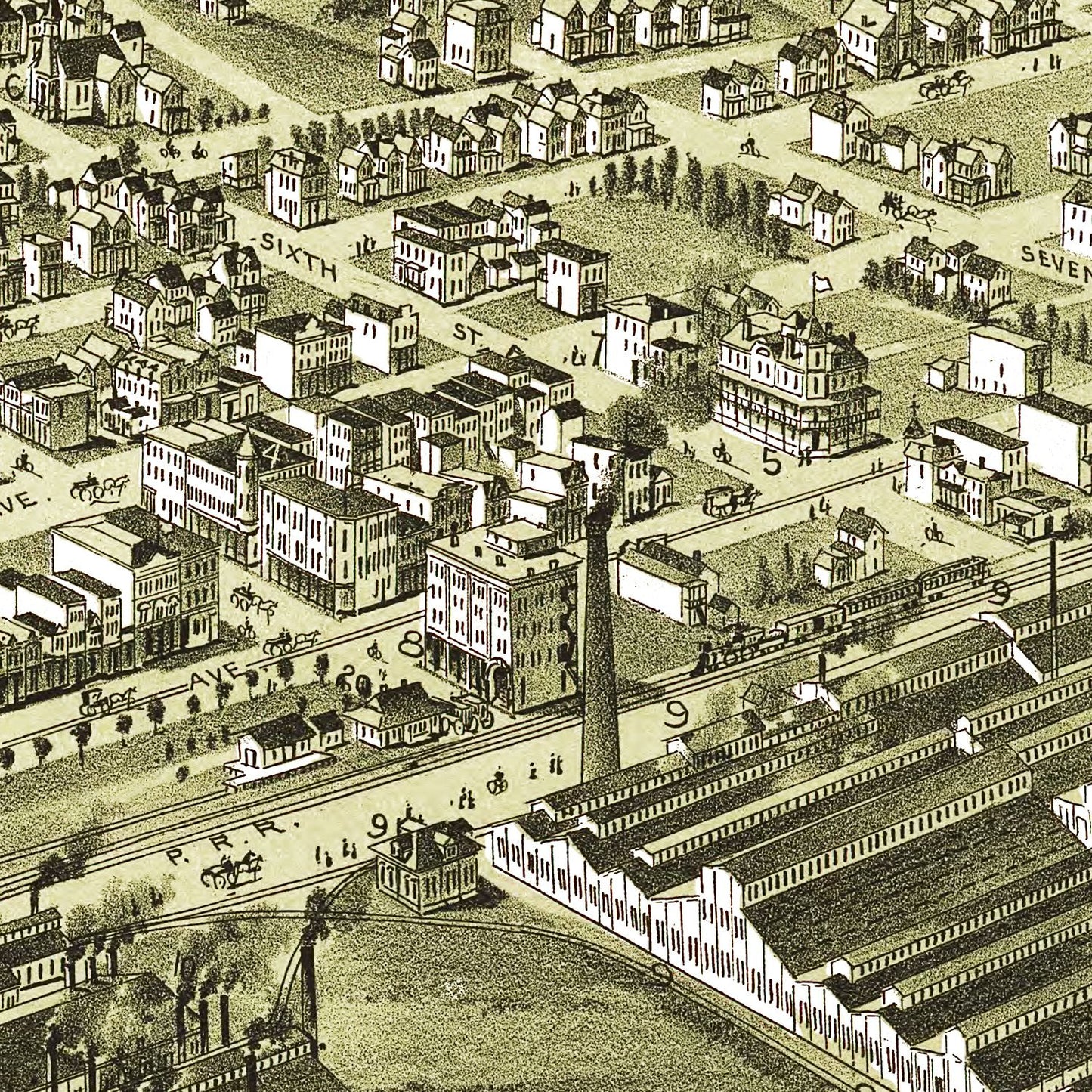 Vintage Map of Charleroi, Pennsylvania, 1897 Wall Art