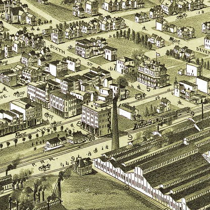 Vintage Map of Charleroi, Pennsylvania, 1897 Wall Art