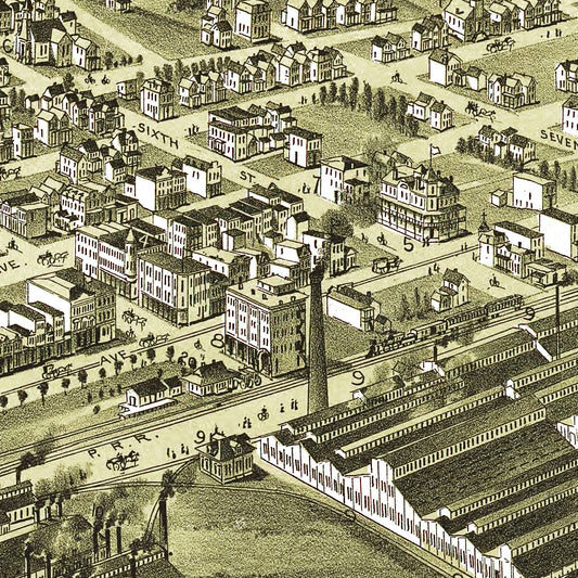 Vintage Map of Charleroi, Pennsylvania, 1897 Wall Art