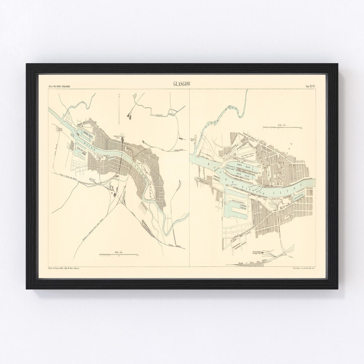 Vintage map of Glasgow, 1886