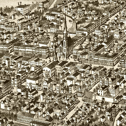 Vintage Map of Chambersburg, Pennsylvania, 1885