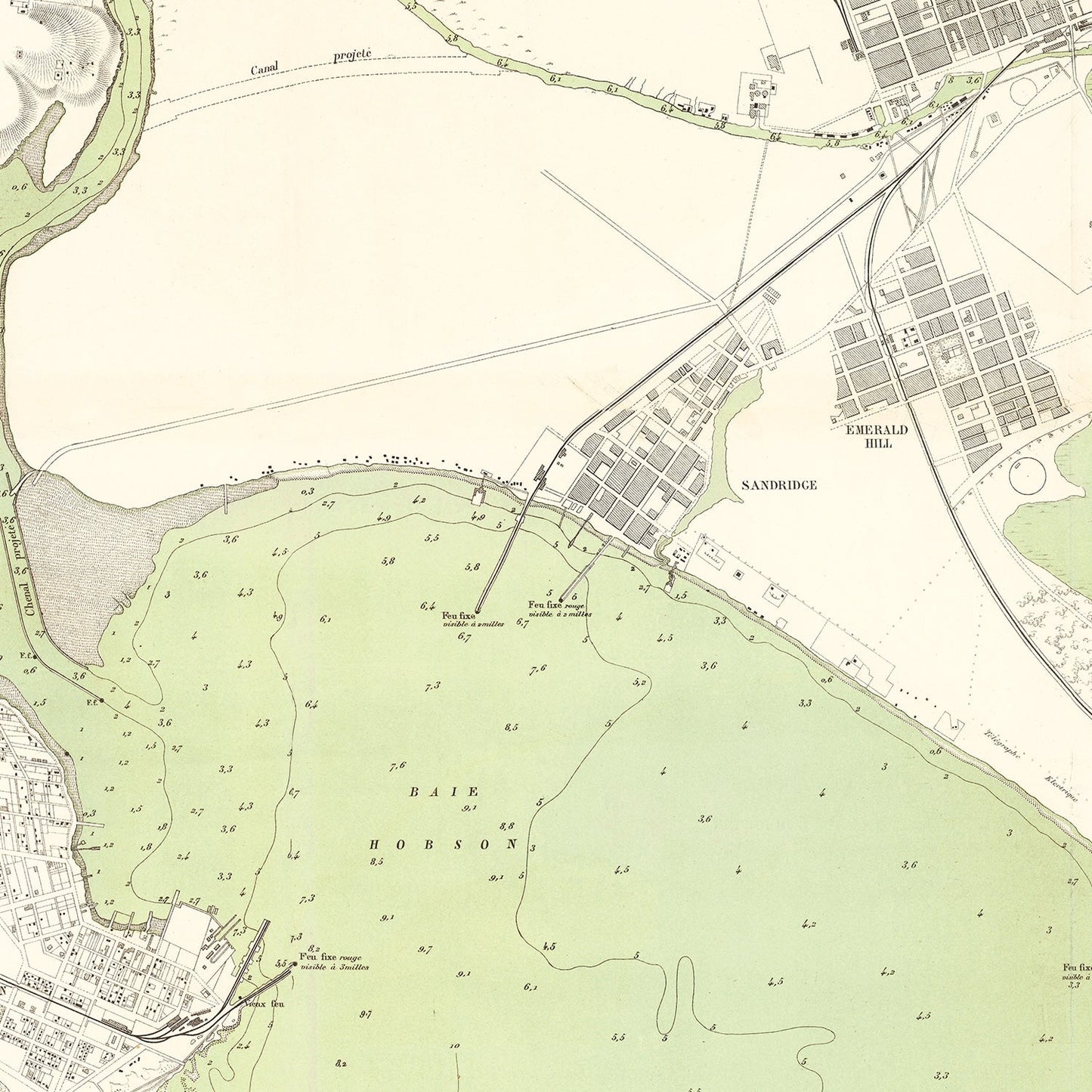 Vintage Map of Melbourne, Australia, 1887