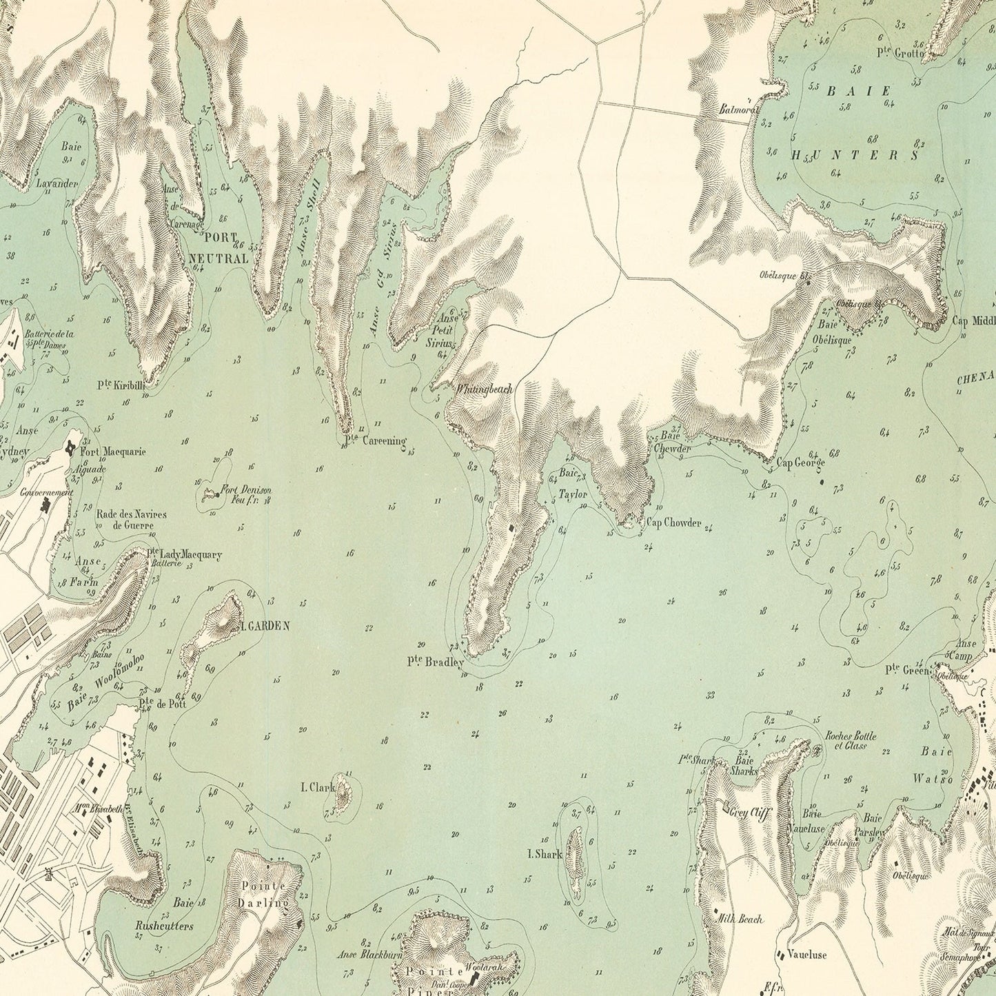 Vintage Map of Sydney, Australia, 1887