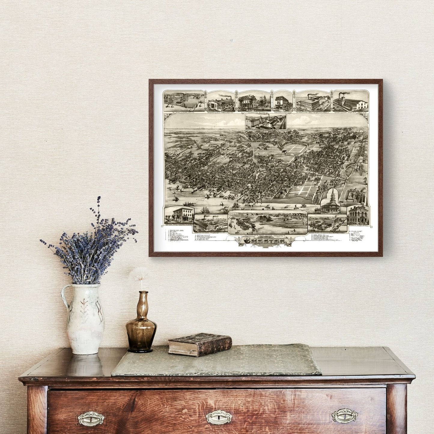 Vintage Map of Chester, Pennsylvania, 1895