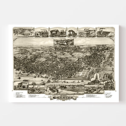 Vintage Map of Chester, Pennsylvania, 1895
