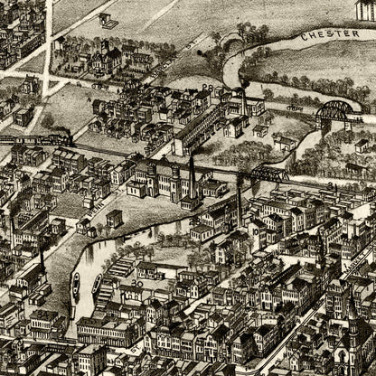 Vintage Map of Chester, Pennsylvania, 1895