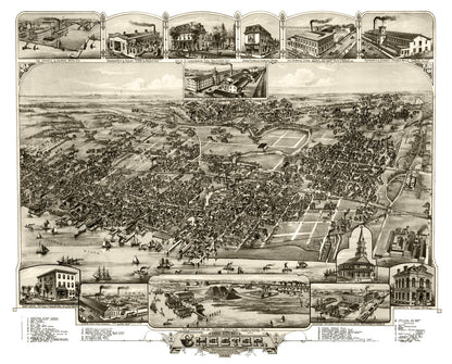 Vintage Map of Chester, Pennsylvania, 1895