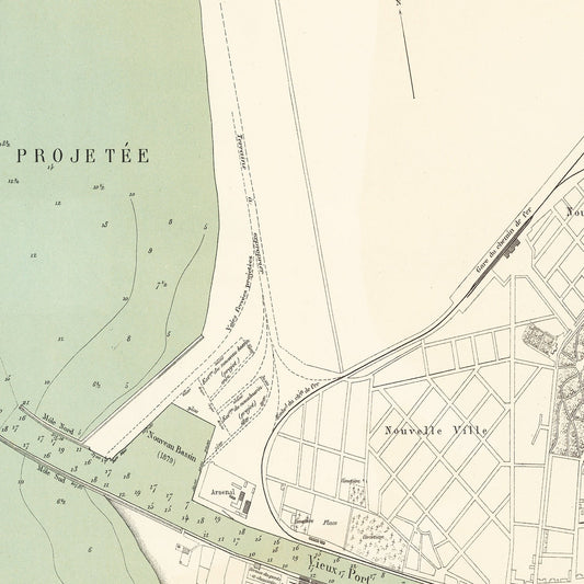 Vintage Map of Liepaja, Latvia, 1879