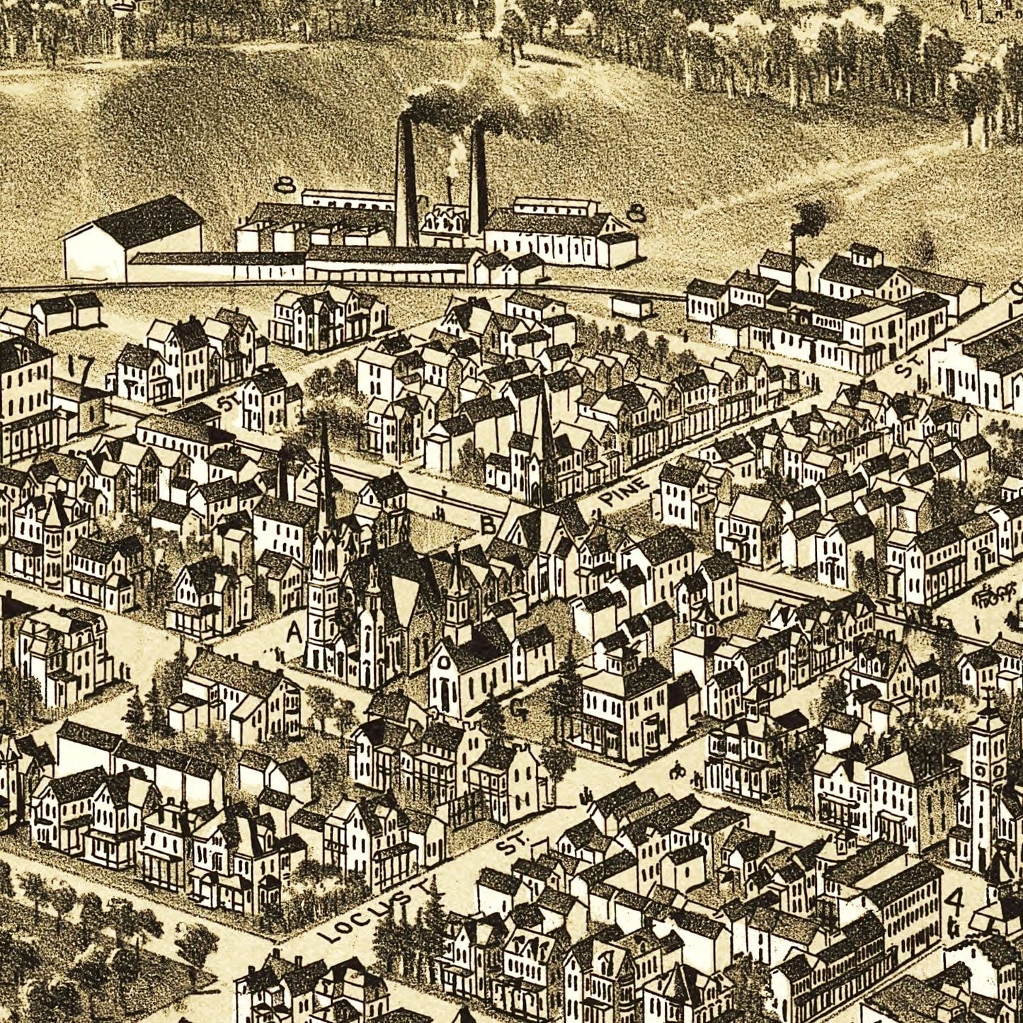 Vintage Map of Clearfield, Pennsylvania, 1895