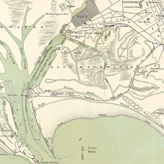 Vintage Map of Karachi, Pakistan, 1888