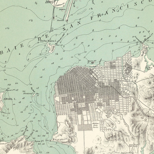 Vintage Map of San Francisco, California, 1884 III