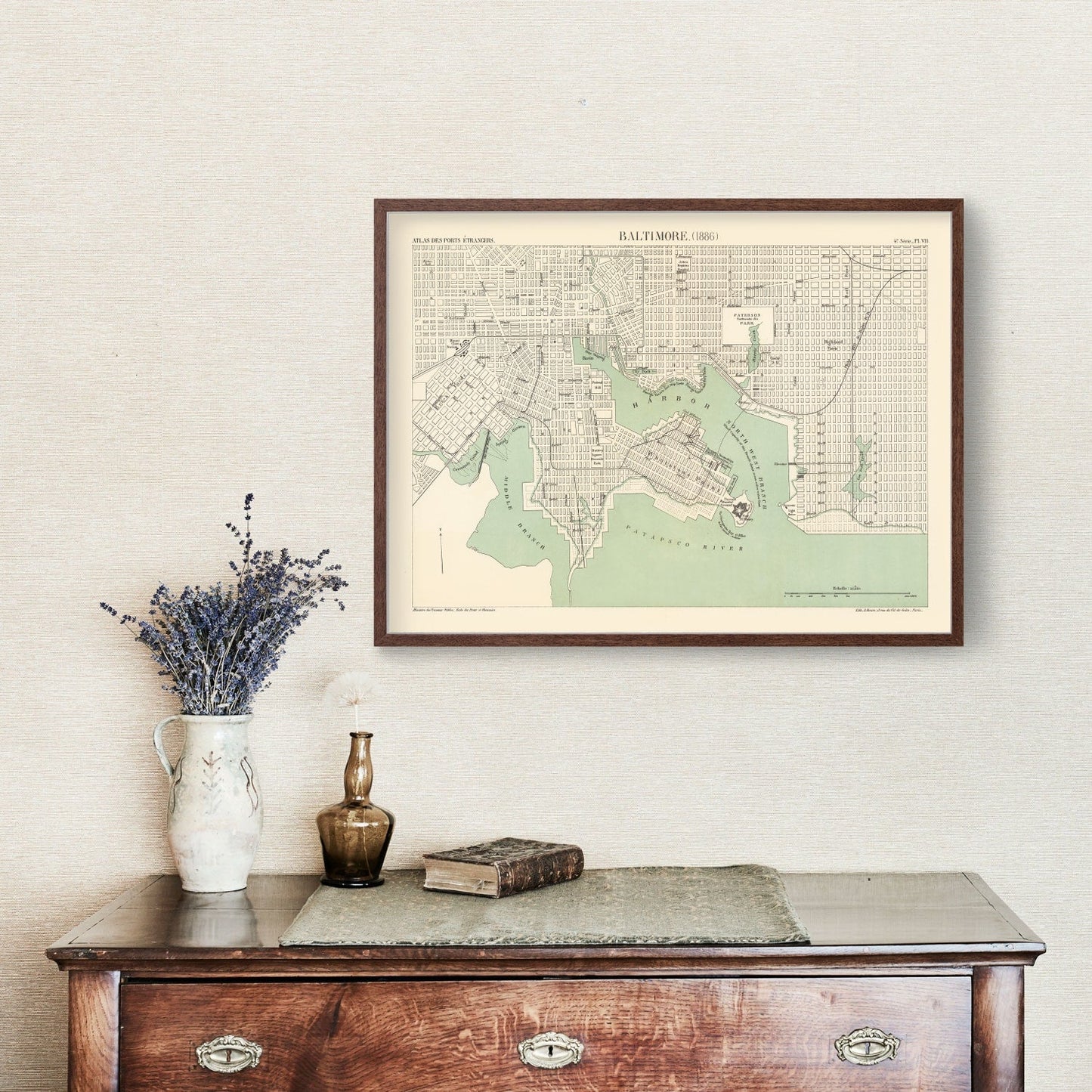 Vintage Map of Baltimore, Maryland, 1886