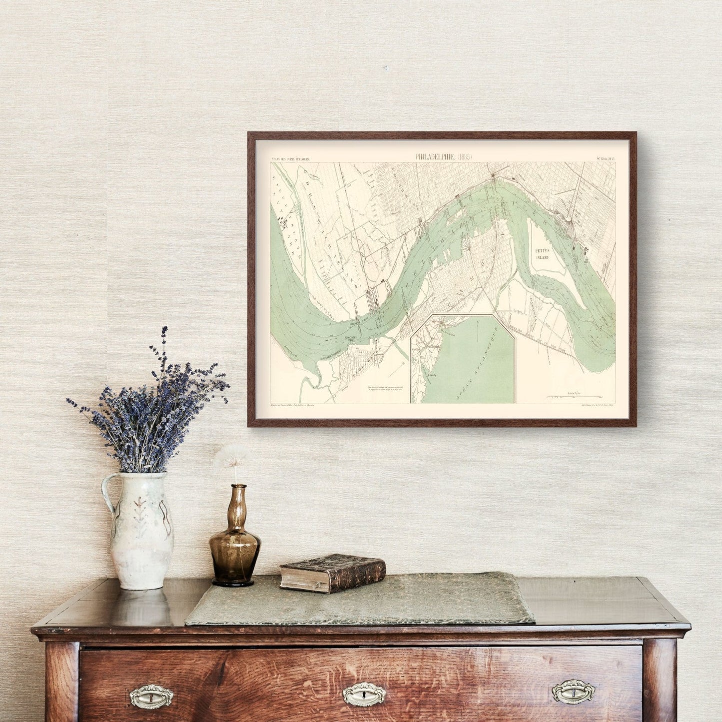 Vintage Map of Philadelphia, Pennsylvania, 1885