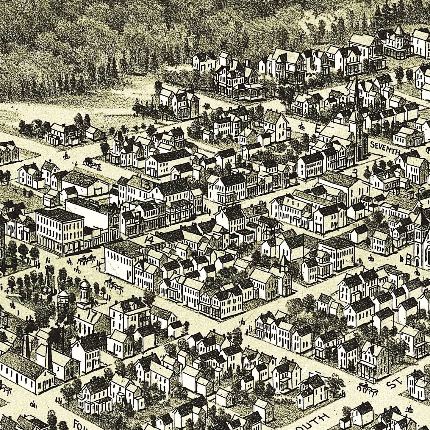 Vintage Map of Clarion, Pennsylvania 1896